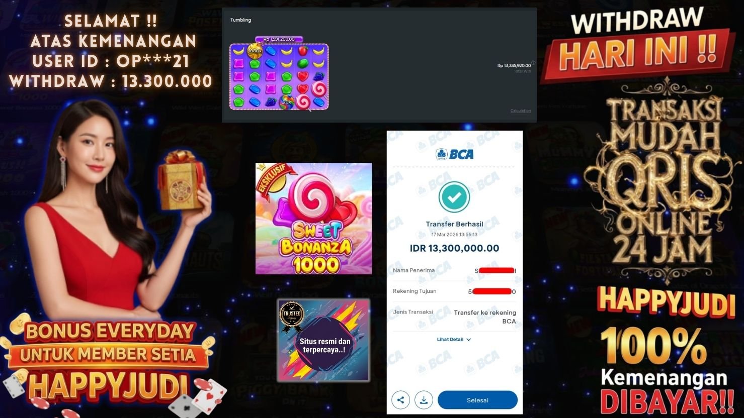 HAPPYJUDI JACKPOT SLOT SWEET BONANZA 1000